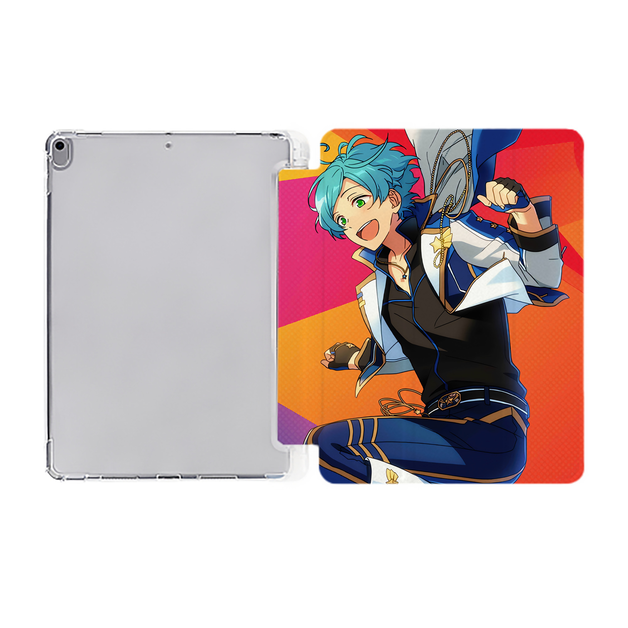 （画像用） あんさんぶるスターズ! Ensemble Stars IPad ケース ペン収納付き 三つ折りスタンド PUレザー×シリコン 対応機種9.5/10.5/10.9インチ